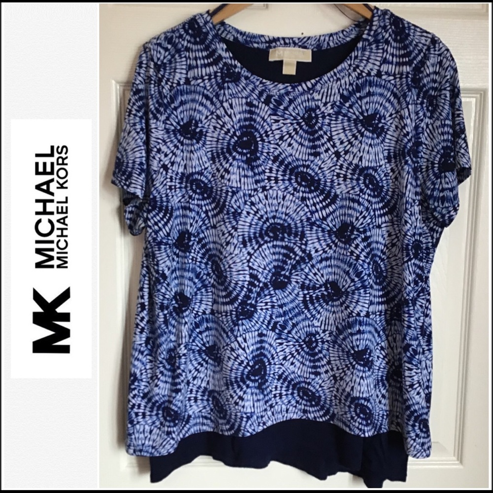 Michael Kors Short Sleeve Printed Top